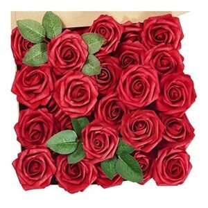 Innogear Artificial 49 Piece Dark Red Roses Wedding Decoration‎